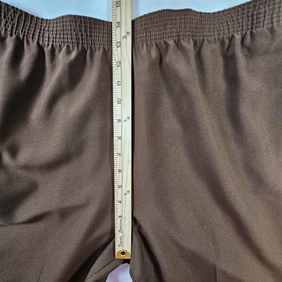 Allison Daley Stretch Pants 14 Women's Brown Elastic Waist Casual Pocket - Picture 3 of 11